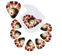 Vintage Sport Bowling Ball Guitar Picks 12 Pack, Thin, Medium & Heavy 3 Different Thickness Celluloid Guitar Pick with Organizer Box Abstract Art Pics Plectrum for Bass, Acoustic Electric Guitars