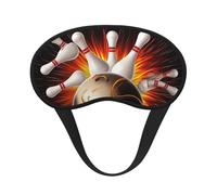 Vintage Sport Bowling Ball Sleep Mask for Side Sleeper Eye Mask for Sleeping Light Blocking Soft Breathable Sleep Eye Mask for Women Men Adjustable Elastic Strap Travel Nap Blackout Eye Shade Cover