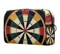 Vintage Sport Darts Target Cosmetic Makeup Bag Small Travel Zipper Pouch Portable Toiletry Bag Makeup Organizer for Women Girls
