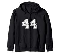 Vintage Sport Number 44 Forty-Four Zip Hoodie