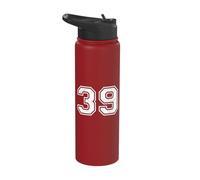 Vintage Sports Numbers 39 Thirty-Nine Stainless Steel Insulated Water Bottle