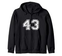 Vintage Sports Numbers 43 Forty-Three Zip Hoodie
