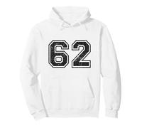Vintage Sports Numbers 62 Sixty-Two Pullover Hoodie