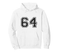 Vintage Sports Numbers 64 Sixty-Four Pullover Hoodie