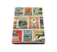 Vintage Sports Posters Notebook A5, Pu Leather A5 Notebooks, Lined Paper Notebook Lined 180Pages/90Sheets, Homework Book for Office, Note Pads for Journaling Writing, College Essentials Journal Diary