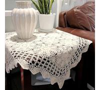 Vintage Square And Tablecloth Doily Cotton Lace Crochet Floral And Table Cloth Cover, Rectangular Lace Tablecloth With Elegant Floral Patterns, For Decoration(40 * 40cm Beige)