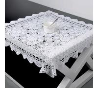 Vintage Square And Tablecloth Doily Cotton Lace Crochet Floral And Table Cloth Cover, Rectangular Lace Tablecloth With Elegant Floral Patterns, For Decoration(60 * 60cm White)