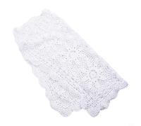 Vintage Square Cotton Lace Crochet Floral Tablecloth Cover Handmade Hollowout Pattern for Dining Table Cafe Restaurant Plus Home Dec (White 60cm)