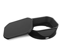 Vintage Square Metal Lens Hood Shade for Fujifilm XF16-50mm F2.8-4.8 R LM WR & Fuji XF 33mm F1.4 R LM WR Lens & Fujinon XF 23mm F1.4 R LM WR Lens Hood,with Front Cap,Black