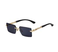 Vintage Square Rimless Sunglasses Men Luxury Frameless Sun Glasses For Male Metal Frame Leopard Eyewear,1