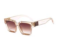 Vintage Square Sunglasses Women's Men Retro Colorful Sun Glasses Female Eyewear UV400, C7 Brown,Brown,1
