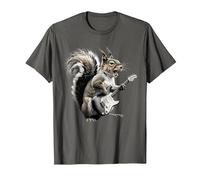 Vintage Squirrel Playing Guitar Rock for Men, Women, Kids T-Shirt, Men, Asphalt Grey, Small
