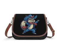 Vintage Squirrel Western-Countrys Crossbody Bags PU Leather Shoulder Bag Handbag Messenger Bag with Shoulder Strap