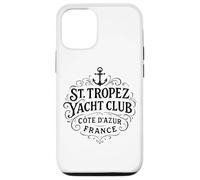 Vintage St. Tropez Yacht Club Black Print Case for iPhone 12/12 Pro