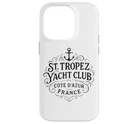 Vintage St. Tropez Yacht Club Black Print Case for iPhone 14 Pro