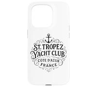 Vintage St. Tropez Yacht Club Black Print Case for iPhone 15 Pro