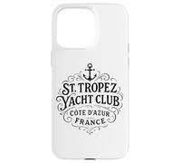 Vintage St. Tropez Yacht Club Black Print Case for iPhone 15 Pro Max