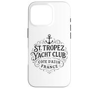 Vintage St. Tropez Yacht Club Black Print Case for iPhone 16 Pro