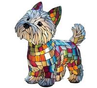 Vintage Stained Resin Table Lamps, 3D Pet Dogs Themed Lamps, Elegant Stained Glass, Soft Lighting for Living Rooms Bathrooms Camping and General Use(Colorful-b)