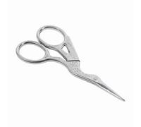 Vintage Stainless Steel Embroidery Sewing Scissors Crane Shape Shears for Dressmaking Fabric Craft Cutting Gold Silver 9.3cm 4.3cm 1Pc (Silver)