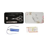 Vintage Stainless Steel Embroidery Tool Set, Complete Embroidery Scissors Kit with Needle Case and Thimble, Retro Sewing Scissors Set for DIY Knitting and Hand Stitching