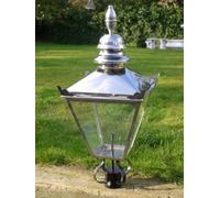 Vintage Stainless Steel Metal Garden Street Post Lantern Lamp Top Light Large
