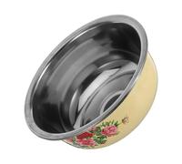 Vintage Stainless Steel Mixing Bowl with Retro Enamel Look for Kitchens | Smooth Surface, Multifunctional Design, Easy to Clean, Suitable for Cafeterias and Home Kitchens