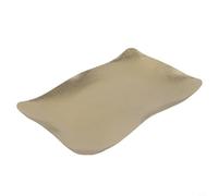 Vintage Stainless Steel Rectangular Wave Plates For Commercial Dessert Serving Trays In Silver Or Gold Finish With Elegant Rippled Design Pattern For Restaurants Hotels And Coffee Shops(28*19cm Gold )