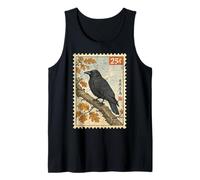 Vintage Stamp Art Style American Crow Birdwatcher Lover Tank Top