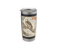 Vintage Stamp Art Style Bald Eagle Birdwatcher Lover Stainless Steel Insulated Tumbler
