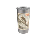 Vintage Stamp Art Style Bald Eagle Birdwatcher Lover Stainless Steel Insulated Tumbler