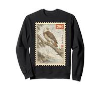Vintage Stamp Art Style Bald Eagle Birdwatcher Lover Sweatshirt