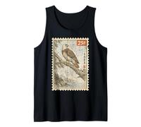 Vintage Stamp Art Style Bald Eagle Birdwatcher Lover Tank Top
