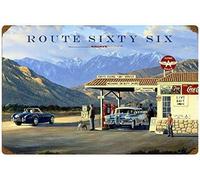 Vintage Stan Stokes Route Sixty Six Metal Sign Gas Station Man Cave Barn Outdoor Decoration Plaque 8X12 inch