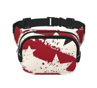 Vintage Star Double Layer Waist Bag Pack American Flag Bum Bag Fanny Pack for Men Women, Adjustable Belt Bag for Travel Hiking Running Cycling Festival