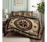 Vintage Star Patterns Borders Coverless Duvet King Size 7.5 Tog 3 Pieces