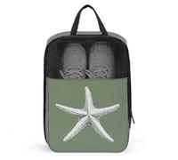 Vintage Starfish on Sage Green Minimal Shoe Bag for Travel Daily Use Anti-dust Storage Carrier Golf Shoe Pouch