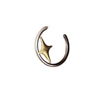 Vintage Starry C-Shaped Alloy Earrings Lightweight Jewelry For Casual & Party Outfits Comfortable Longwear Drop Earring