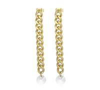 Vintage Statement Earring, Stud Earrings for Women Large Gold White Chain with Glass Stone Stainless Steel