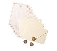 Vintage Stationery Letter Writing Paper Set with 3 Envelopes 6 Lined Letter Paper 3 Seal Stamp Sticker for Wedding Decorative Envelope