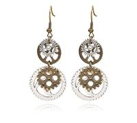 Vintage Steam Gear Pendant Earrings for Women Personalized Retro Antique Bronze Steampunk Earrings