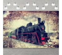 Vintage steam locomotive train photography backdrop for retro old locomotive train rusty background for adult party bedroom decor 300x200CM