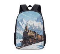 Vintage Steam Train Backpack 17 Inch Retro Locomotive School Bag for Kids Teens Railway Art Student Travel Rucksack (12)