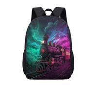 Vintage Steam Train Backpack 17 Inch Retro Locomotive School Bag for Kids Teens Railway Art Student Travel Rucksack (03)