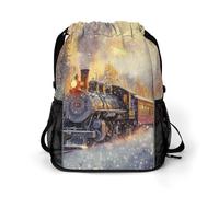 Vintage Steam Train Gym Drawstring Bag with Shoe Compartment