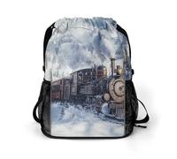 Vintage Steam Train Gym Drawstring Bag with Shoe Compartment