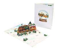 Vintage Steam Train in Snowy Scene 3D Pop Up Christmas Card