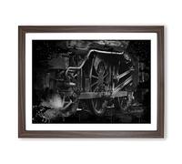 Vintage Steam Train No.2 Modern CB Framed Print | A2 Walnut Framed Wall Art | Ready to Hang | Classic Vehicle Picture | Living Room Bedroom Lounge Office