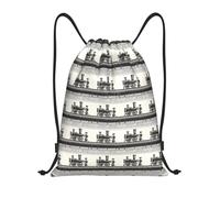 Vintage Steam Train Sackpack Lightweight Gym Sack Versatile Sport Gym String Bag For Outside Sport Fishing 39X46Cm