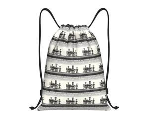 Vintage Steam Train Sackpack Lightweight Gym Sack Versatile Sport Gym String Bag For Outside Sport Fishing 39X46Cm